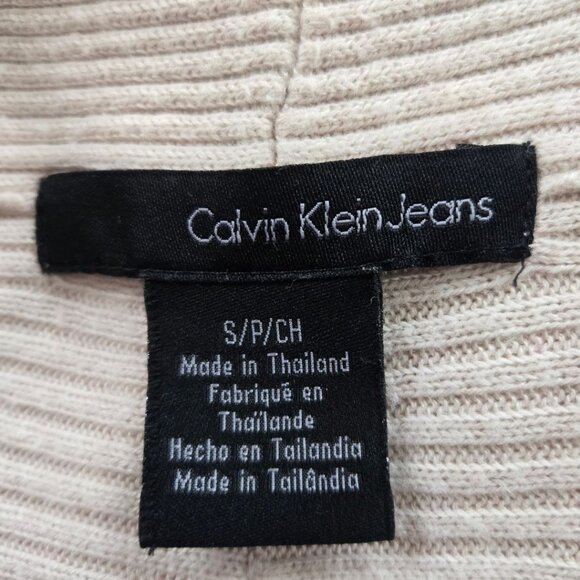 Calvin Klein Jeans Womens Open Front Beige Cardigan Small Lightweight Knit - Picture 6 of 9